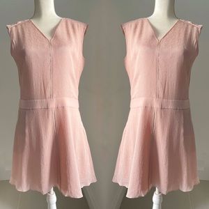 NWT Halston Heritage Draped Back Sleeveless V-Neck Silk Mini Dress Sorbet Size 8